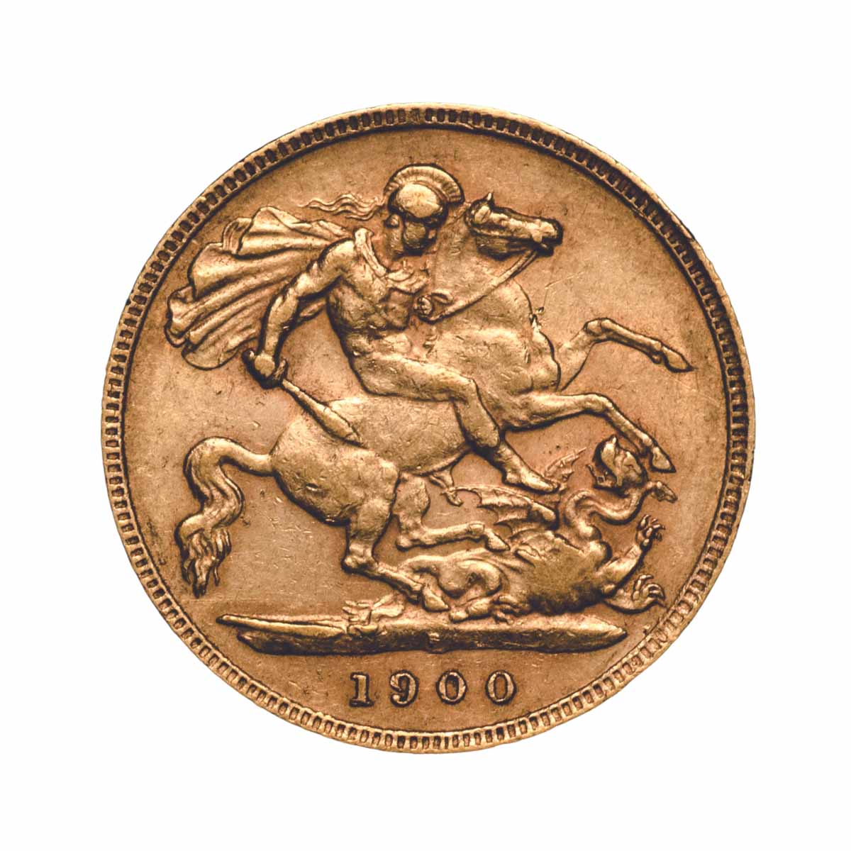 1900P Gold Half Sovereign Fine-Very Fine