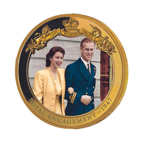 Queen Elizabeth II 2018 $1 Royal Engagement Gold-plated Proof Coin