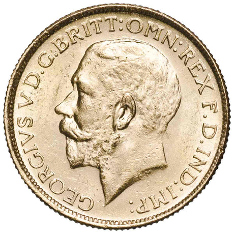 George V 1916S Gold Sovereign Extremely Fine-about Uncirculated