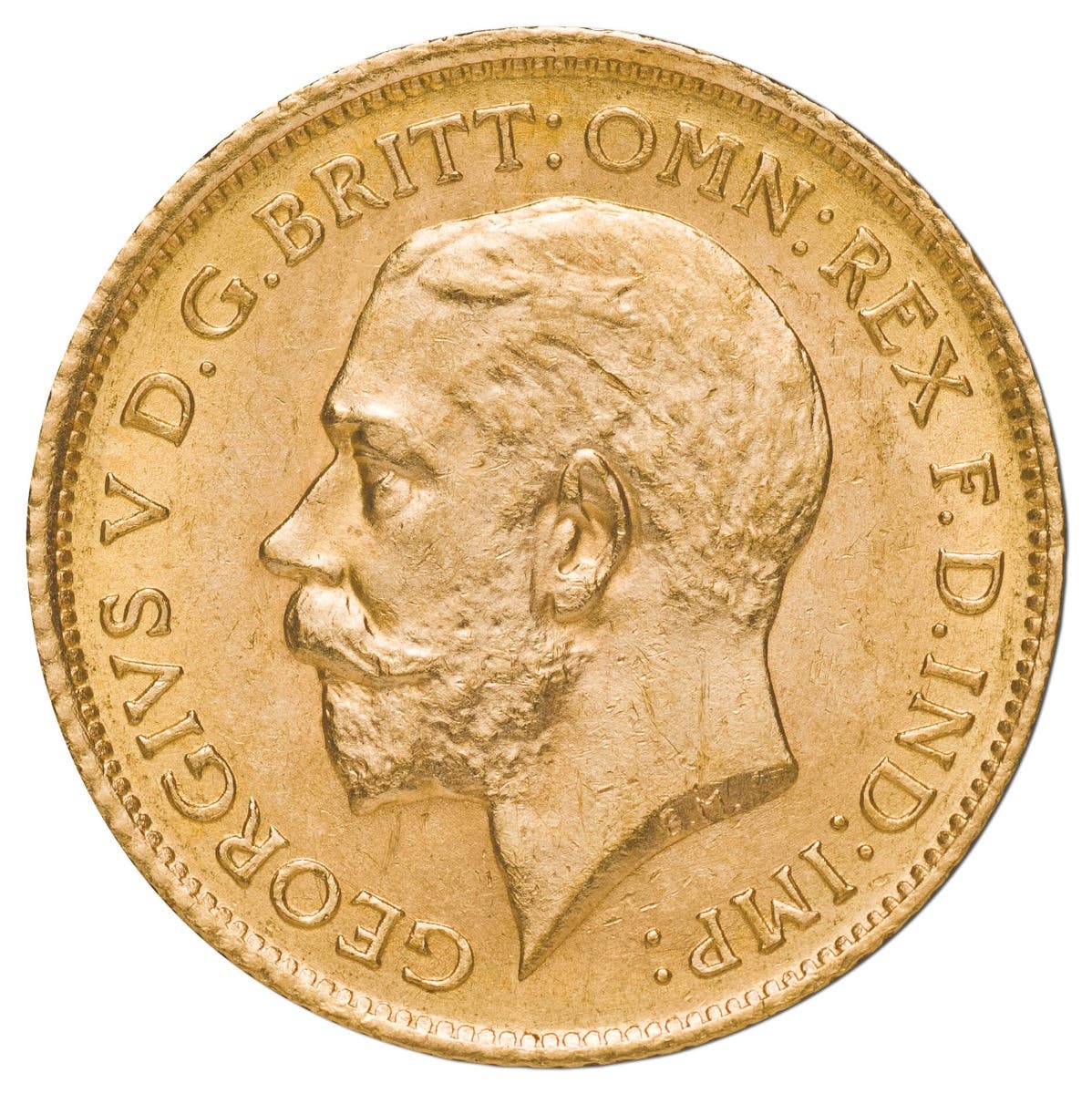 George V 1915P Gold Half Sovereign about Uncirculated