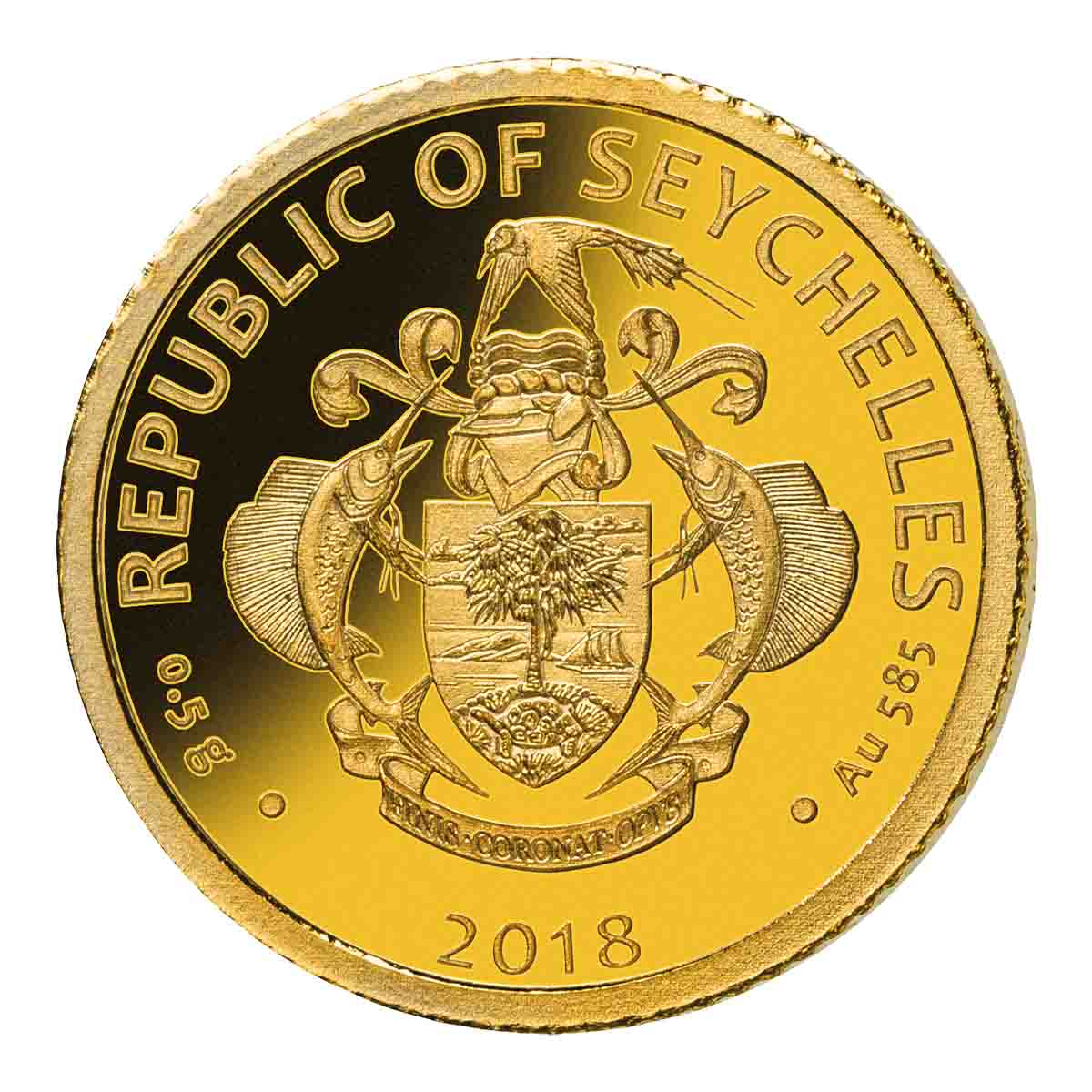 Sir Isaac Newton 2018 5 Rupees Gold Proof Coin