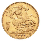 Edward VII 1909P Gold Half Sovereign Fine