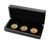 Edward VII 1902 M,P,S Gold Sovereign Trio Extremely Fine-about Uncirculated