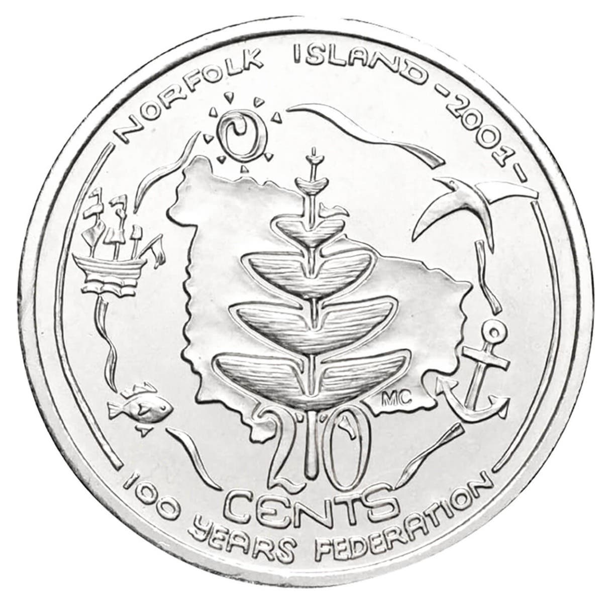 Australia Centenary of Federation 2001 20c Norfolk Island Cupro-Nickel Uncirculated Coin Pack
