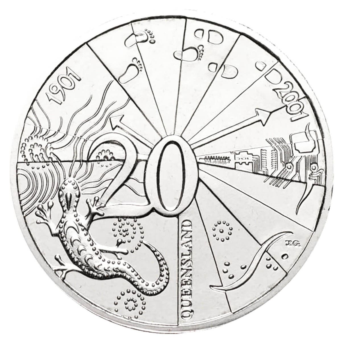 Centenary of Federation 2001 20c Queensland Cu-Ni Coin Pack