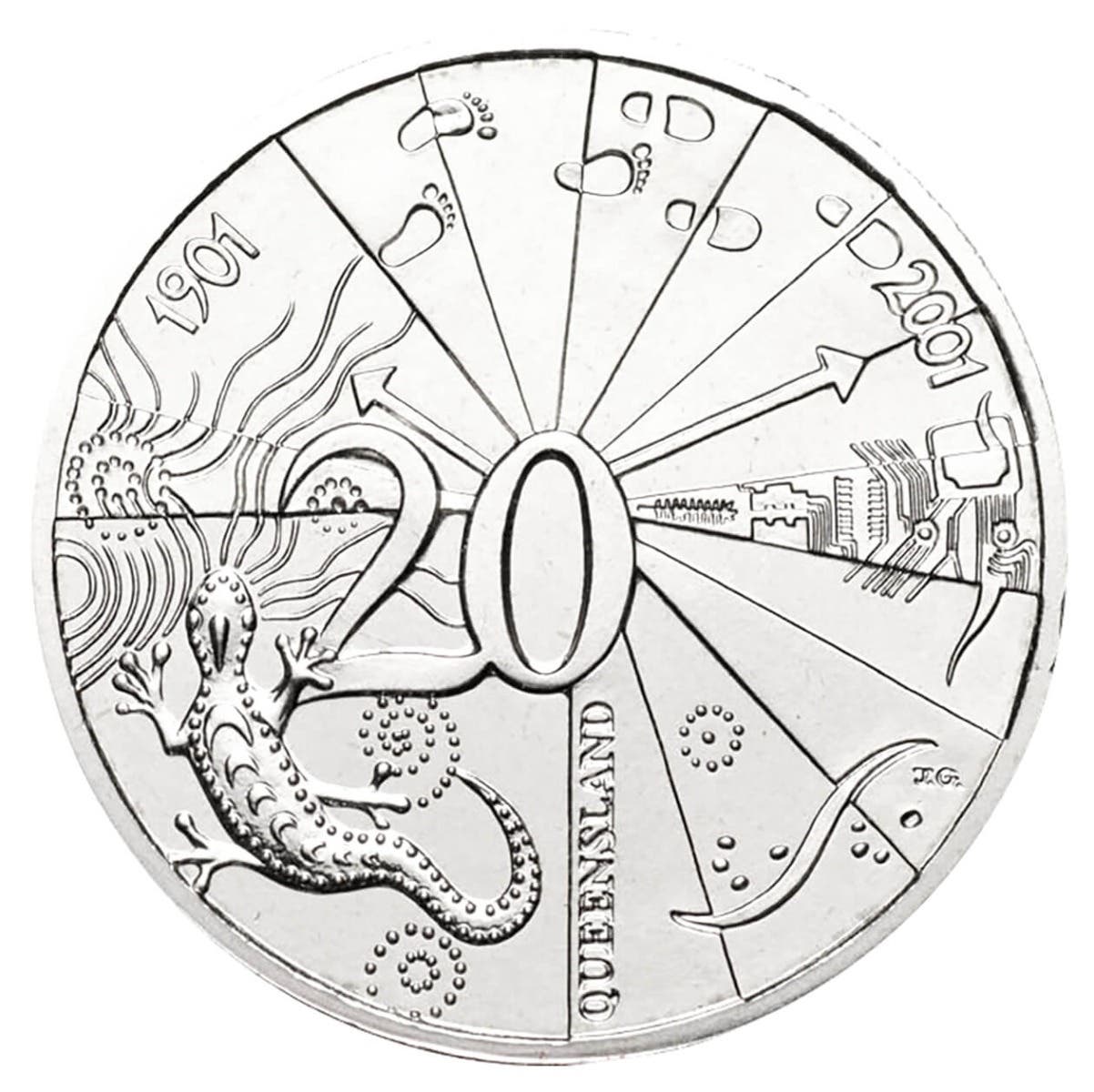 Australia Centenary of Federation 2001 20c Queensland Cupro-Nickel Uncirculated Coin Pack