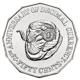 Decimal Currency 25th Anniversary 1991 50c Ram's Head Cu-Ni Coin Pack