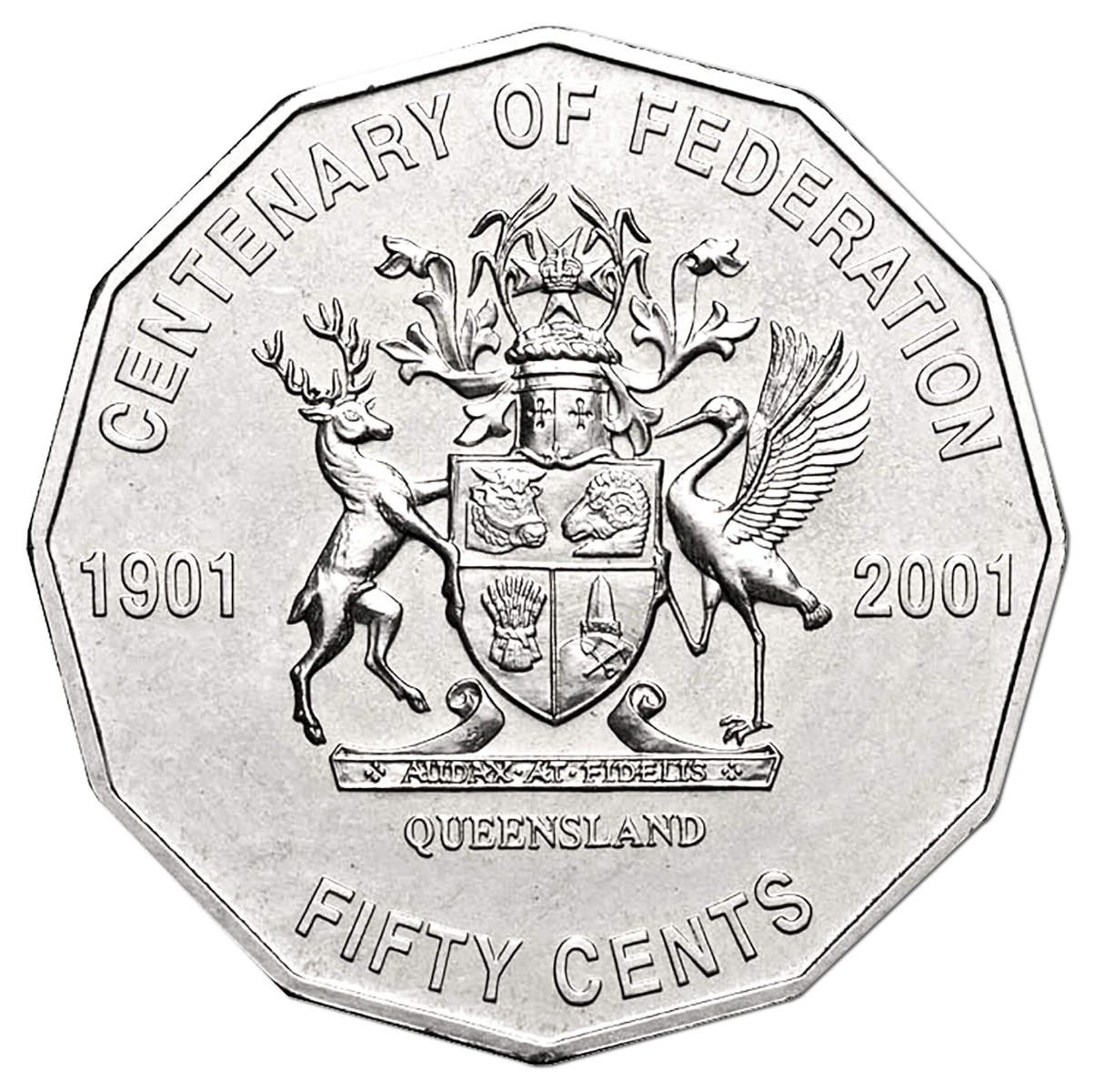 Australia Centenary of Federation 2001 50c Queensland Cupro-Nickel Uncirculated Coin Pack