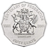 Australia Centenary of Federation 2001 50c Queensland Cupro-Nickel Uncirculated Coin Pack