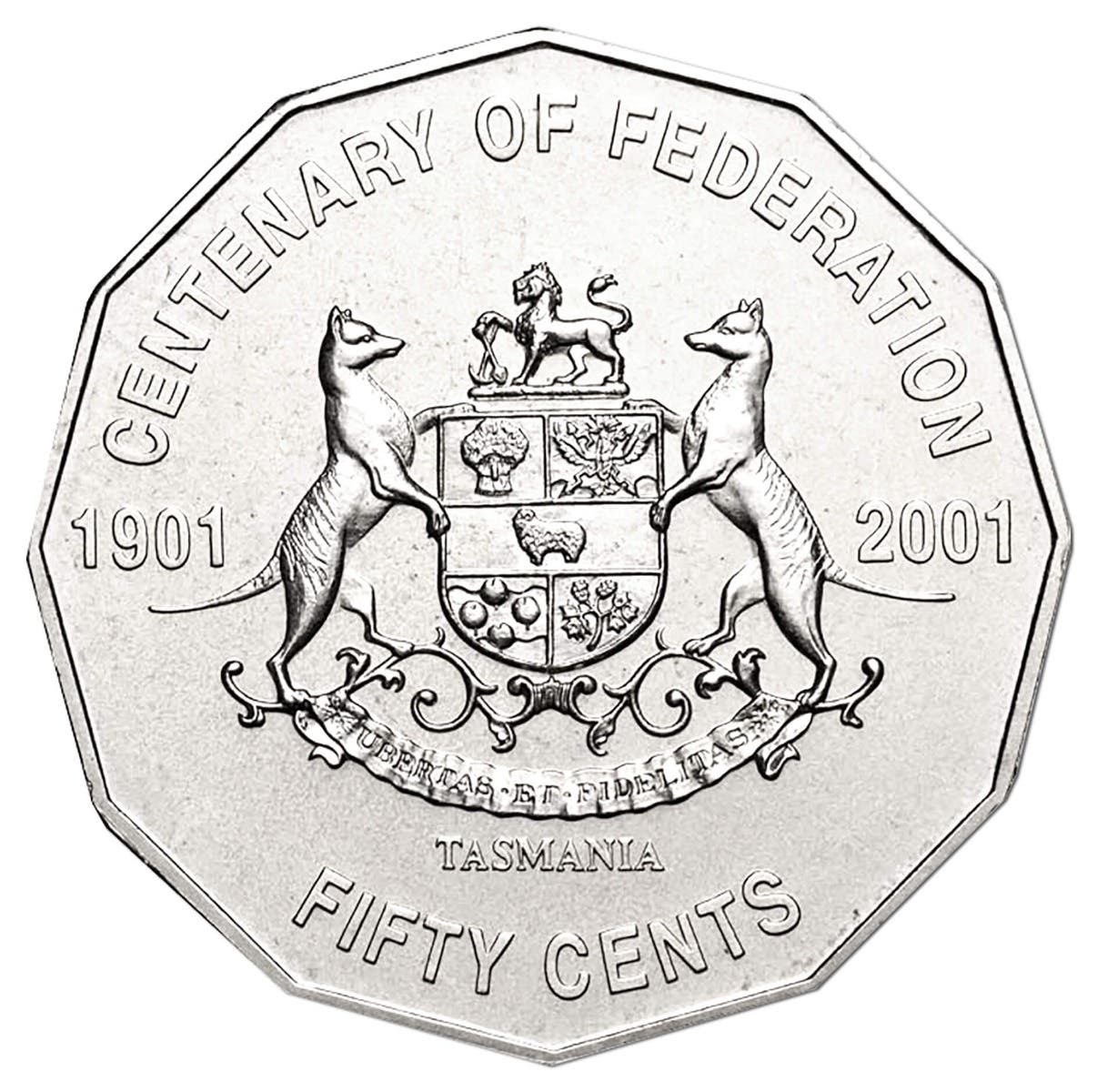 Centenary of Federation 2001 50c Tasmania Cu-Ni Coin Pack