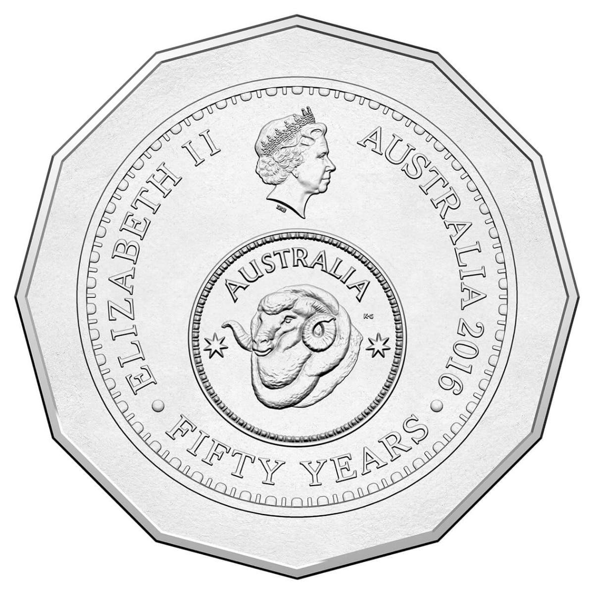 Decimal Currency 50th Anniversary 2016 50c Cu-Ni Coin Pack