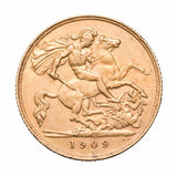 Edward VII 1909P Gold Half Sovereign good Very Fine