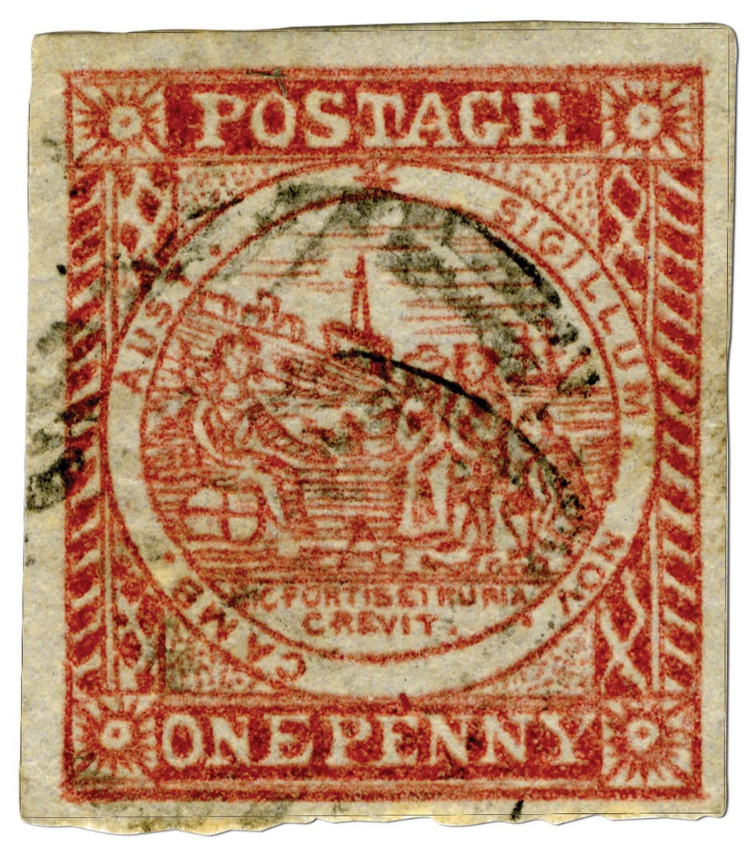 1850 Penny Sydney View Premium Four Margin Stamp Fine Used