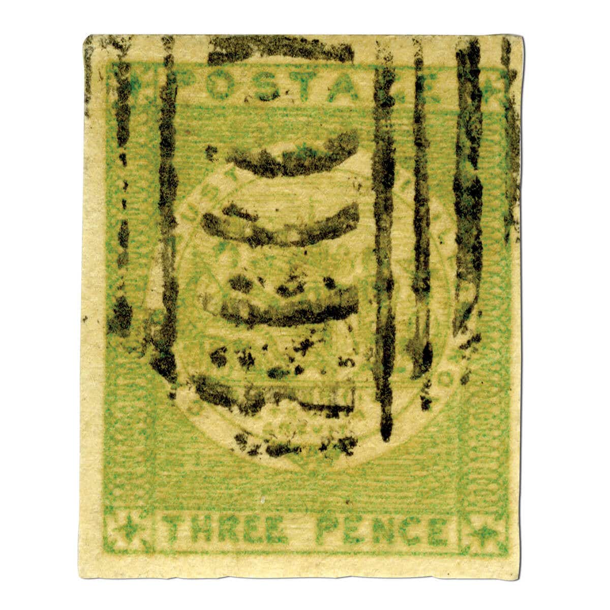 1850 Threepence Sydney View Premium Four Margin Stamp Fine Used