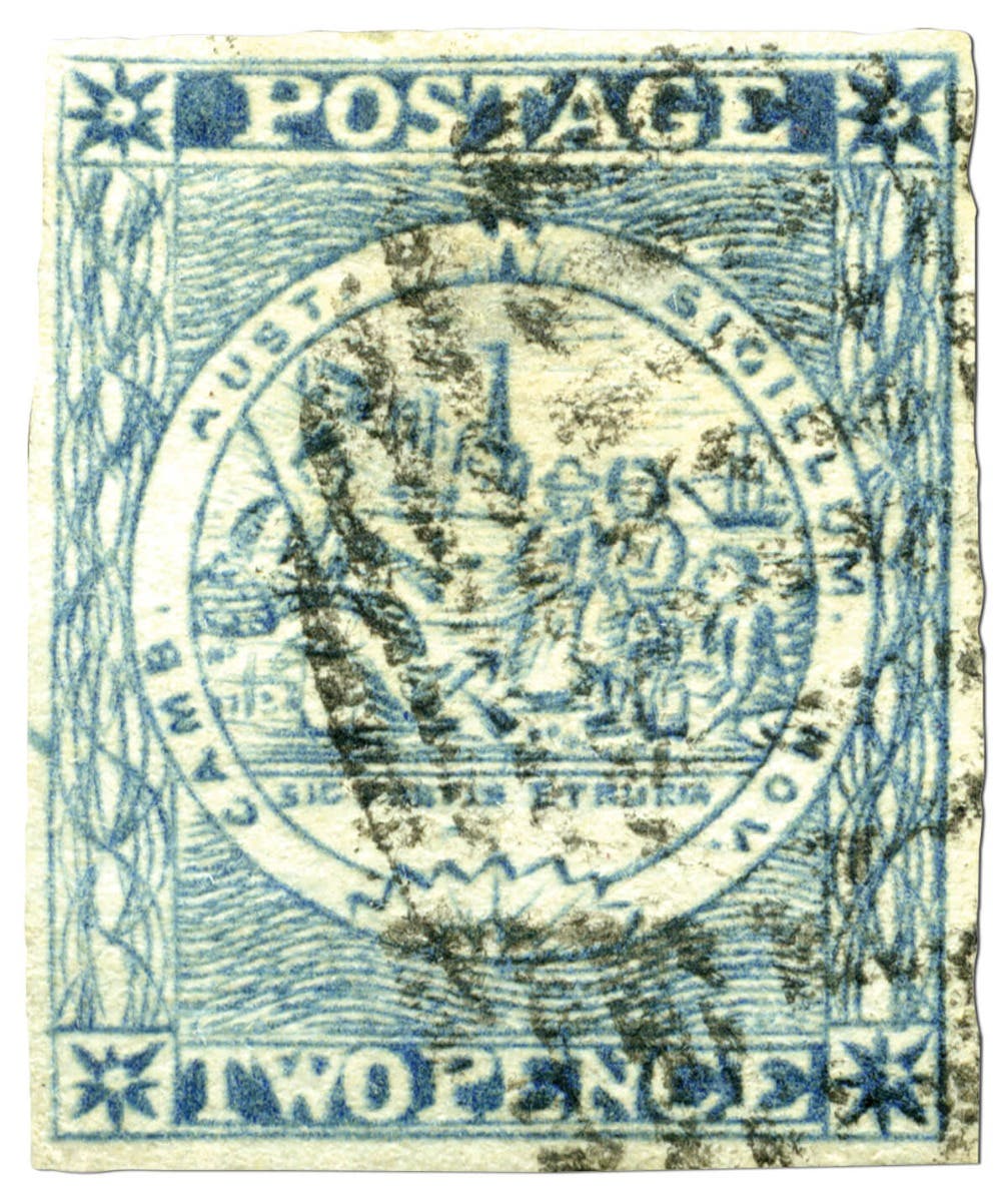 Australia NSW 1850 2d Blue Sydney View Stamp Fine Used