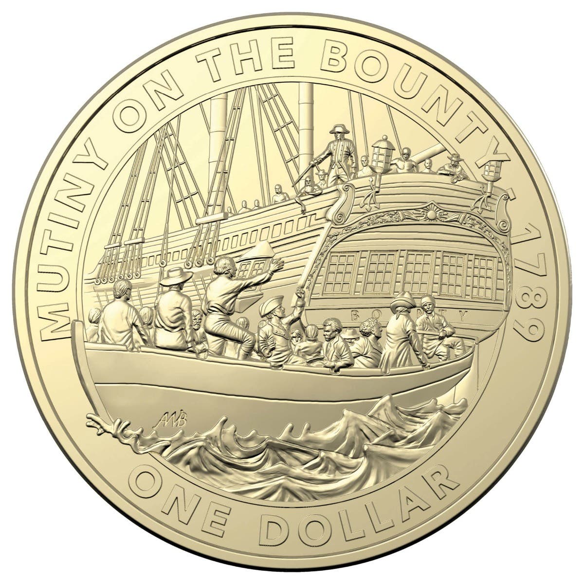 Australia Mutiny & Rebellion 2019 $1 Mutiny on the Bounty Aluminium-Bronze Uncirculated Coin