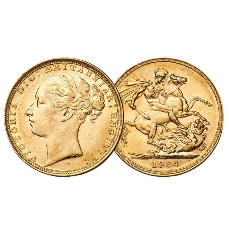 1857-1931 Sovereign 8-coin Type Set Extremely Fine-Uncirculated