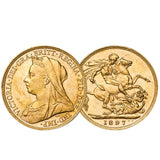 1857-1931 Sovereign 8-coin Type Set Extremely Fine-Uncirculated