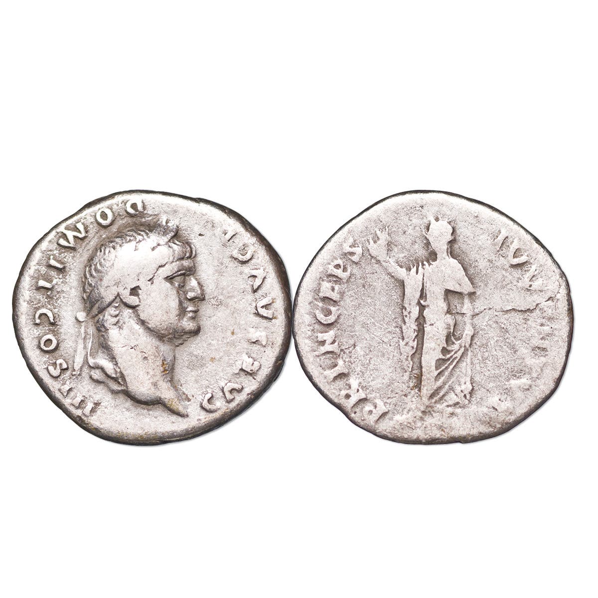 Domitian 81-96AD Silver Denarius Fine-Very Fine