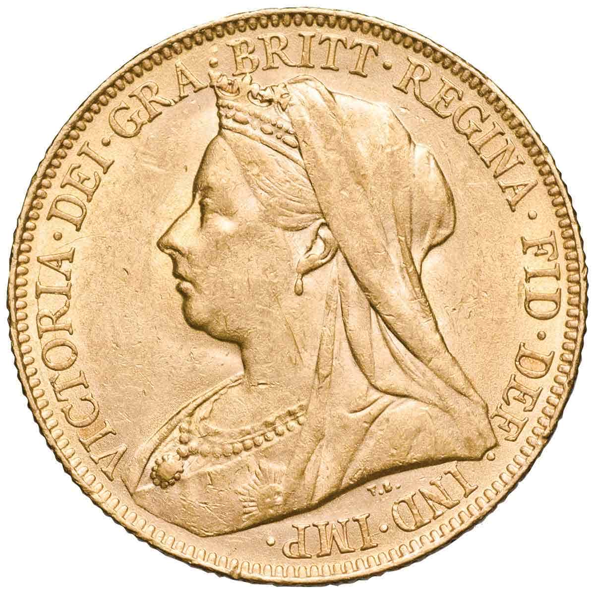 Queen Victoria 1899P Veiled Head Gold Sovereign Extremely Fine