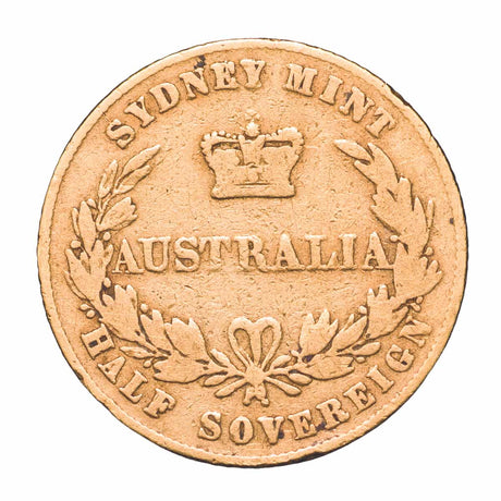 1856 Sydney Mint Half Sovereign Type I Very Good
