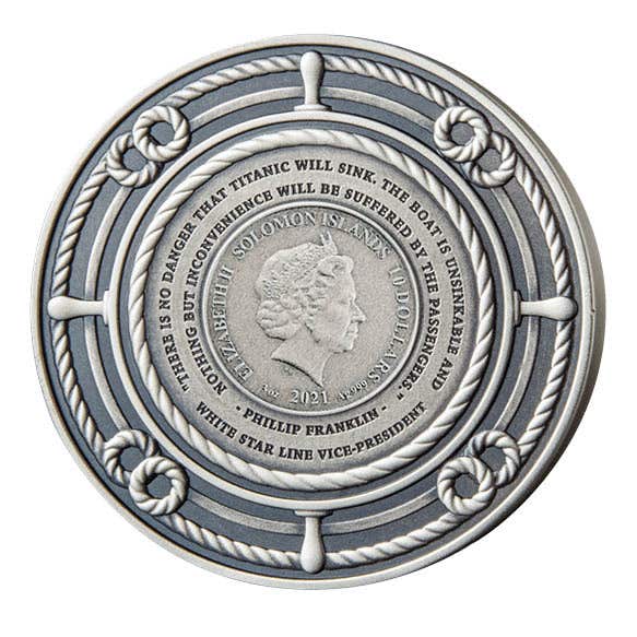 Titanic 2021 $10 3oz Silver Antique Coin