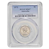 1972 5c PCGS MS67 (Gem Uncirculated)