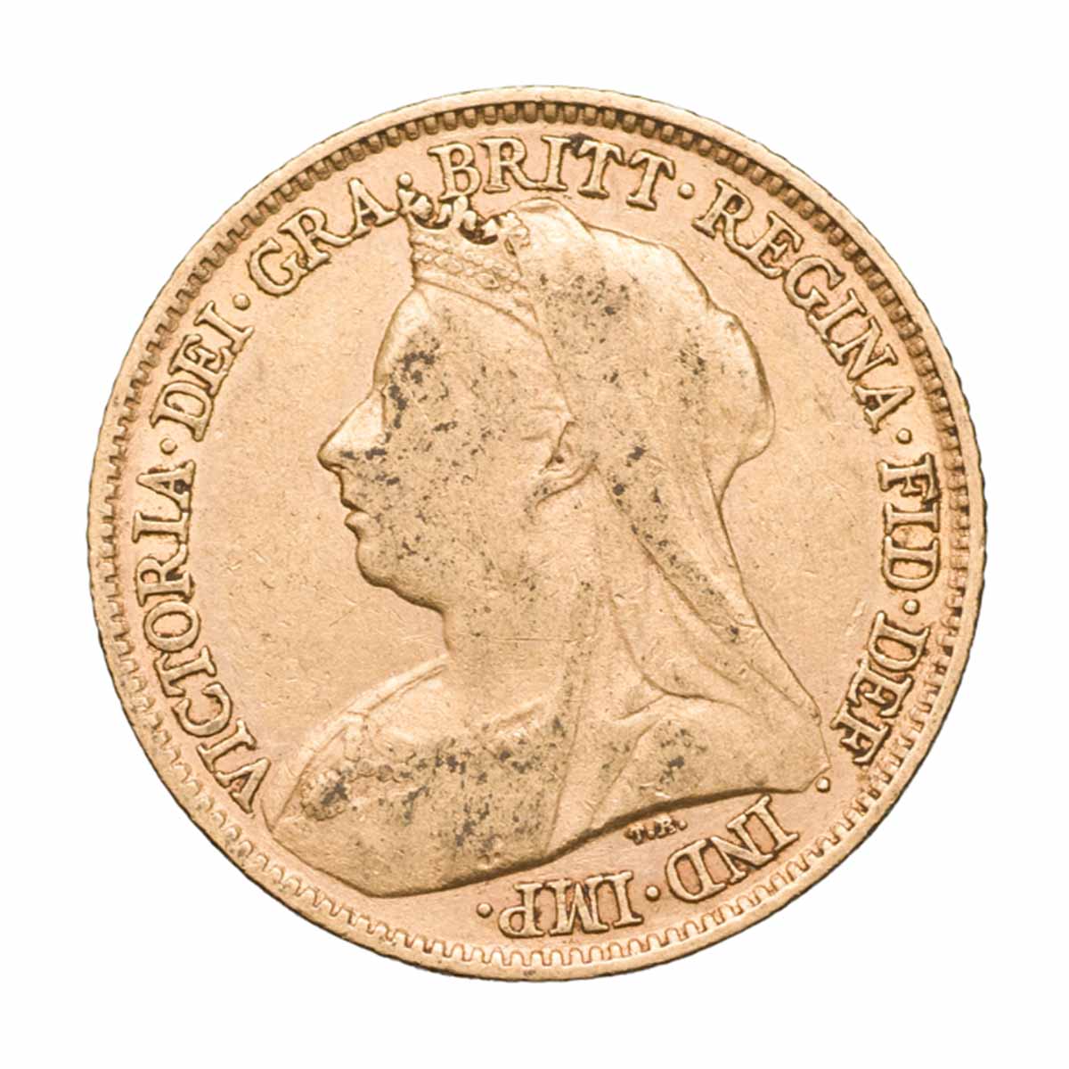 Queen Victoria 1896M Veiled Head Gold Half Sovereign good Very Fine
