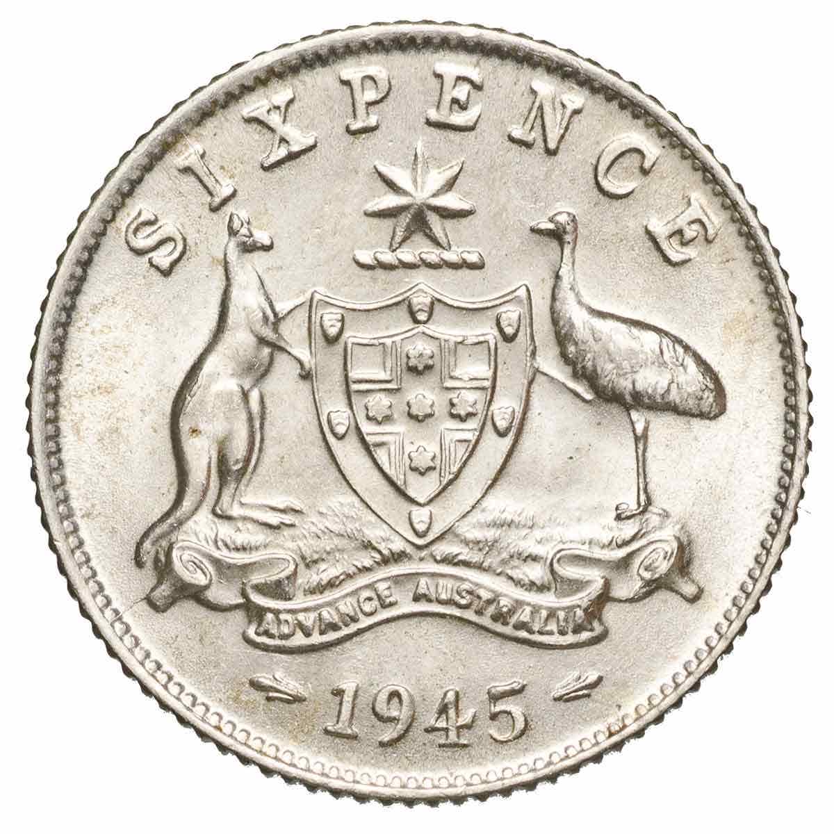 1945 Sixpence Uncirculated
