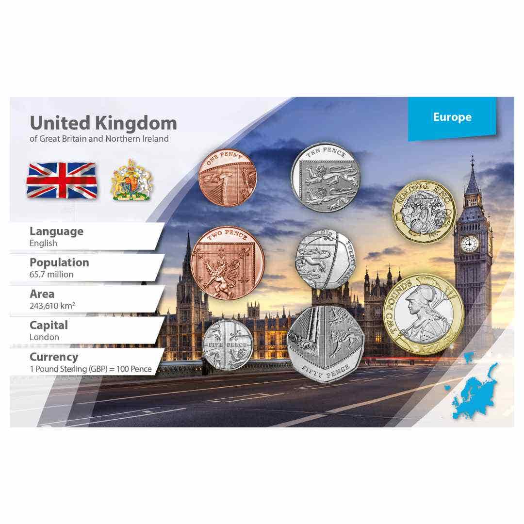 Spain & Great Britain Coin Set Pair