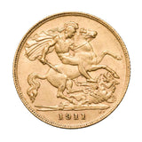George V 1911P Gold Half Sovereign Very Fine