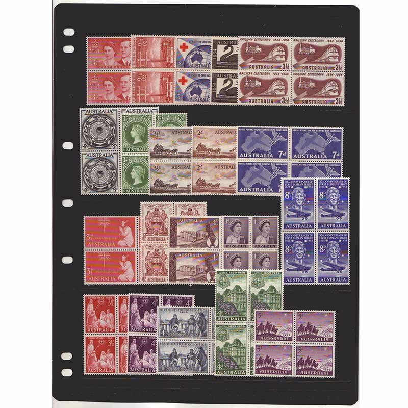 1930-65 Predecimal Stamps 80 Blocks of 4 Set Mint Unhinged