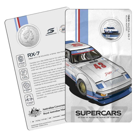 60 Years of Australian Supercars 2020 50c - 1983 Mazda RX-7 Uncirculated Coin