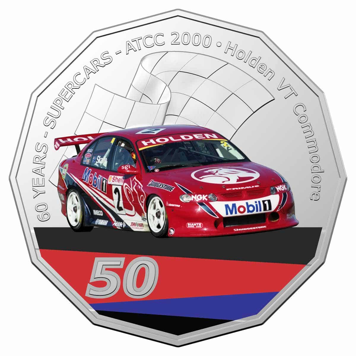 2020 50c 60 Years of Supercars VT Commodore Stamp & Coin Cover