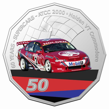 2020 50c 60 Years of Supercars VT Commodore Stamp & Coin Cover