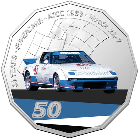 60 Years of Supercars 2020 50c Mazda RX-7 Stamp & Coin Cover