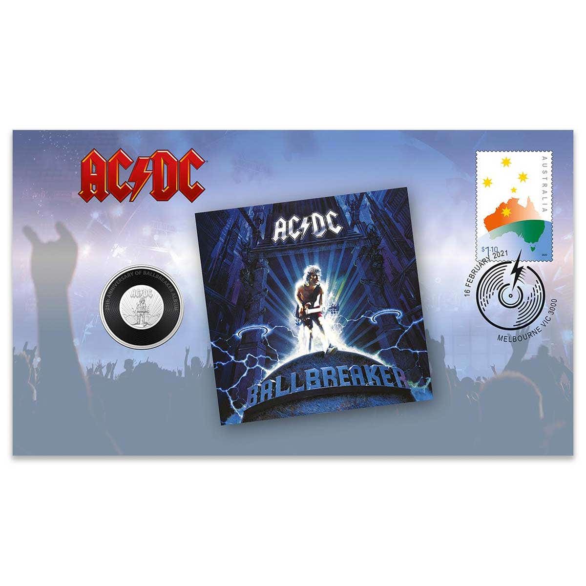 AC/DC Ballbreaker 2020 20c Coin & Stamp Cover