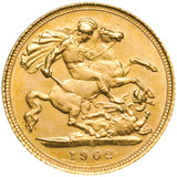 Edward VII 1902S Gold Half Sovereign about Uncirculated