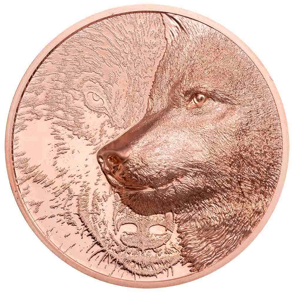 Mystic Wolf 2021 250T Copper Prooflike Coin
