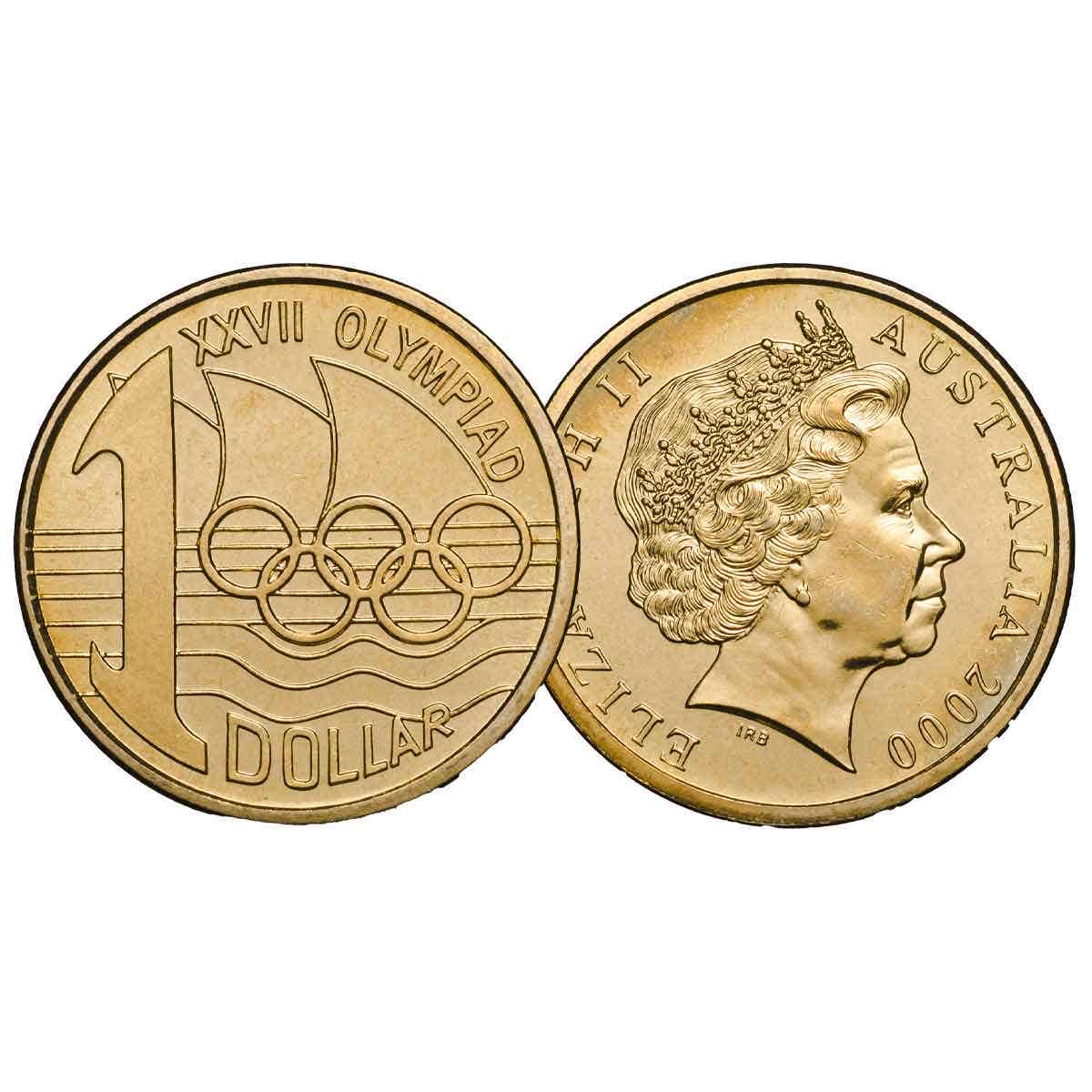 Australia Olymphilex 2000 $1 Aluminium-Bronze C & S Mintmark Uncirculated Coin Pair