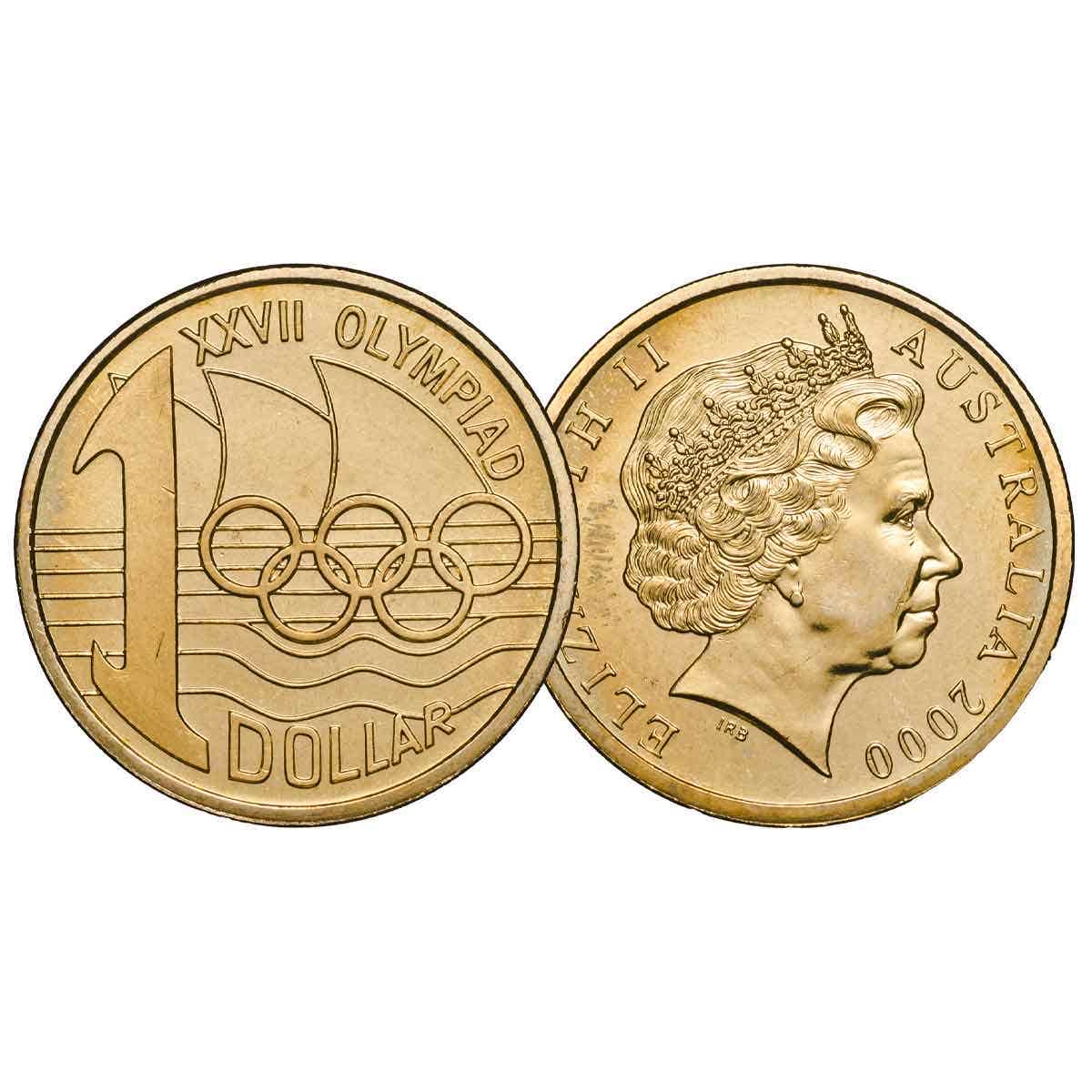 Australia Olymphilex 2000 $1 Aluminium-Bronze C & S Mintmark Uncirculated Coin Pair
