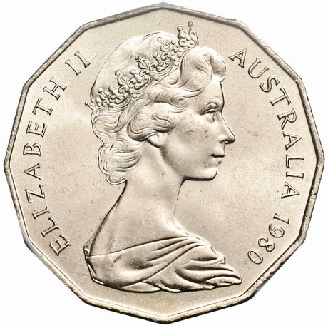 Australia 1980 50c Double Bar Coin PCGS MS66 (Gem Uncirculated)