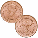 1960-64 Halfpenny 5-Coin Set Uncirculated