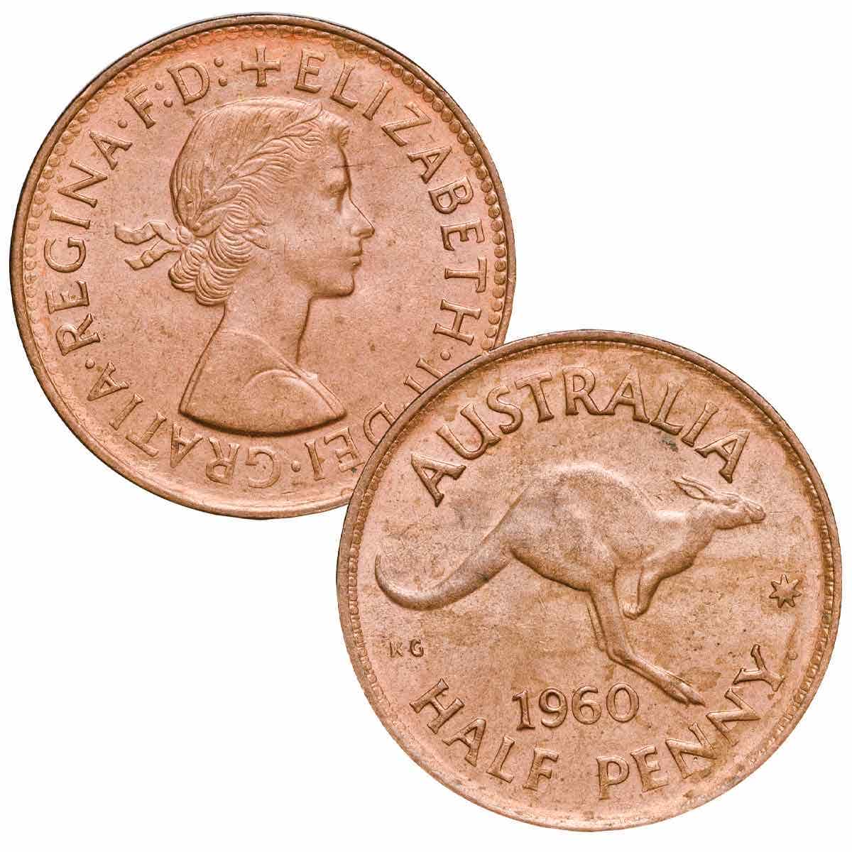 1960-64 Halfpenny 5-Coin Set Uncirculated