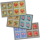 1968 Floral Emblems Blocks of Four Set of 6 (24 stamps) Mint Unhinged