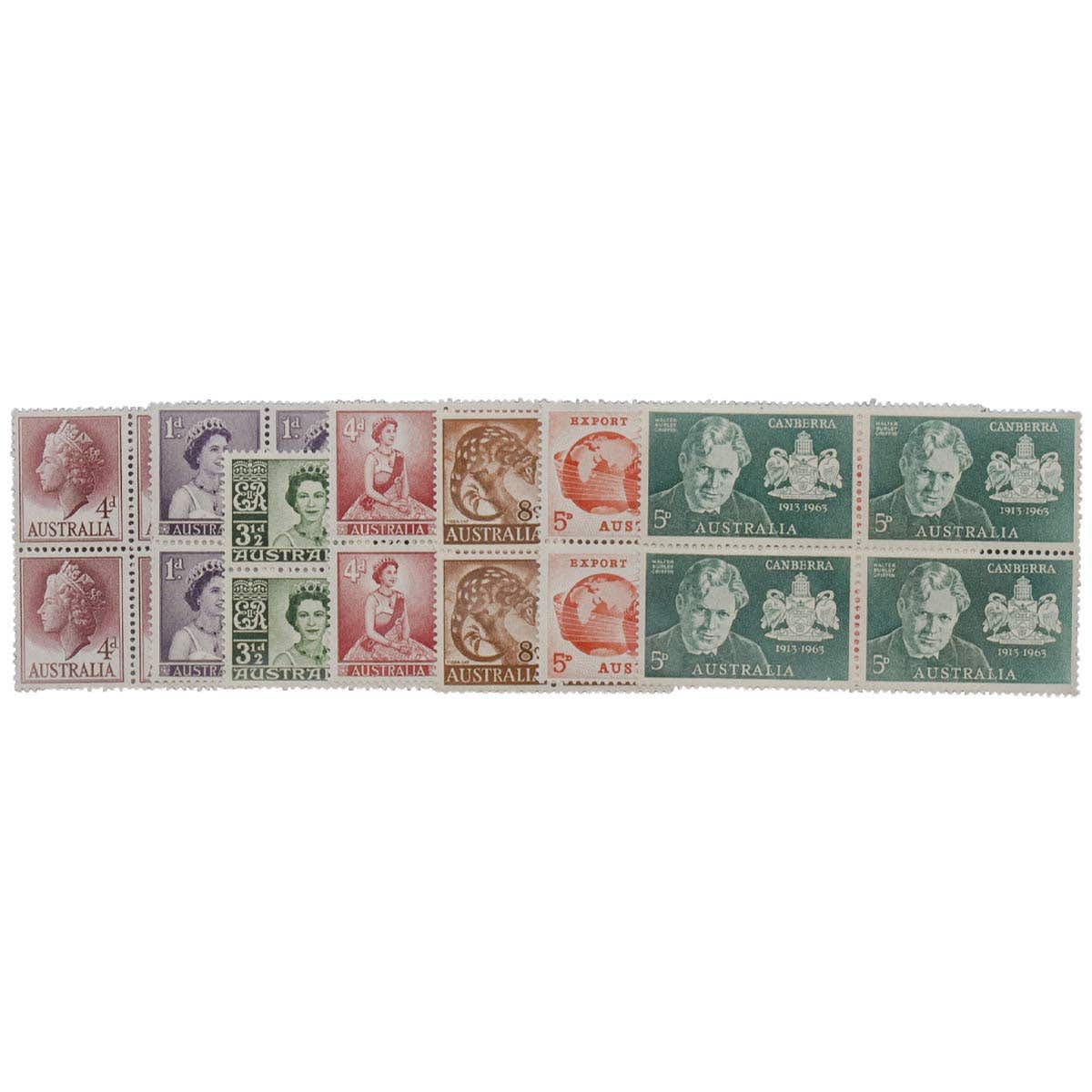 1953-65 Set of 25 Different Blocks of Four (100 stamps) Mint Unhinged
