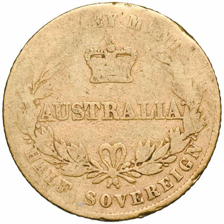 1856 Sydney Mint Half Sovereign Type I Fair-Very Good