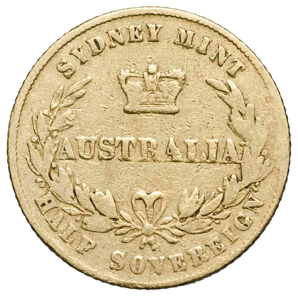 1857-66 Sydney Mint Gold Half Sovereign Type II Very Good-Fine