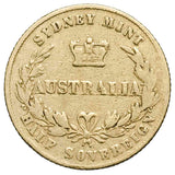 1857-66 Sydney Mint Gold Half Sovereign Type II Very Good-Fine