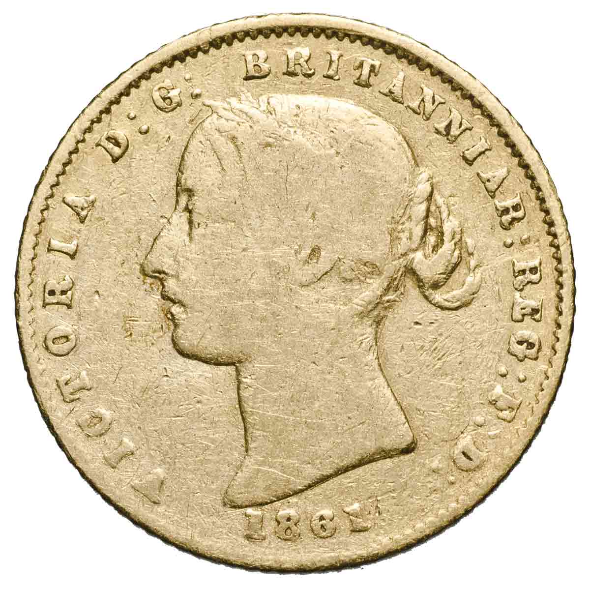 1857-66 Sydney Mint Gold Half Sovereign Type II Very Good-Fine